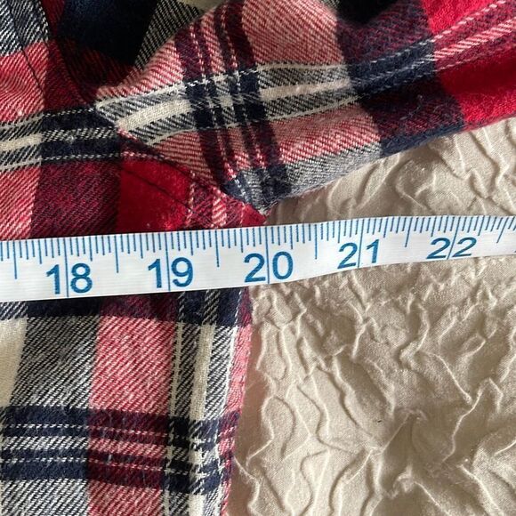 Ci Sono Womens Button Down Shirt Long Sleeve Top Plaid Pocket Size Small Red - Picture 6 of 7